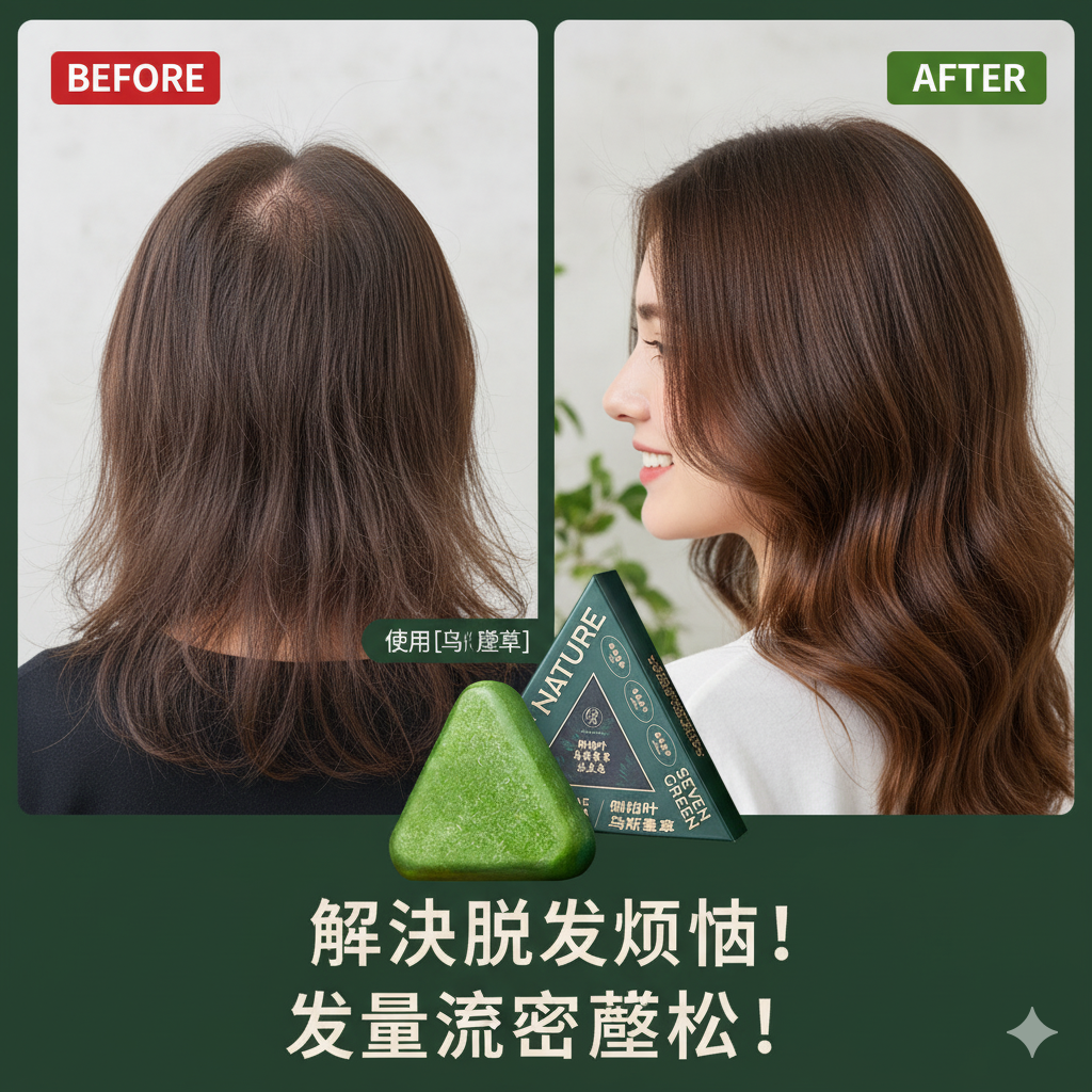 Herbal Anti-Hair Loss Shampoo Bar – Natural Hair Growth & Root Strengthening